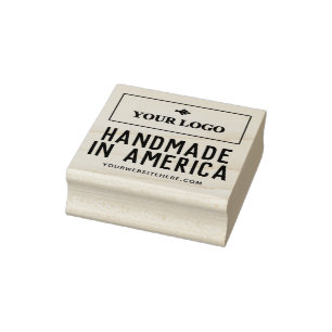 Handgjord i Amerika Din logotyp & Webbplats Stämpel