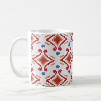 Handgjord Ikat-väv, etnisk sömlös mönster. Kaffemugg