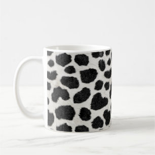 Handgjord kaffemugg med komuggtryck - 11oz vit ker