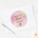 Handgjord kärlek-pastellregnbåge glitter runt klistermärke (Envelope)