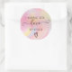 Handgjord kärlek-pastellregnbåge glitter runt klistermärke (Bag)