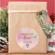 Handgjord kärlek-pastellregnbåge glitter runt klistermärke (Holiday)