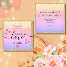 Handgjord kärlek-typografi guld glitter rosa logot