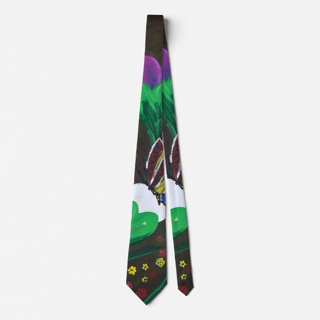 Handgjord konst - Fjärilsblossom Slips (Framsida)