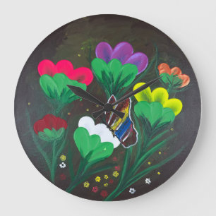 Handgjord konst - Fjärilsblossom Stor Klocka