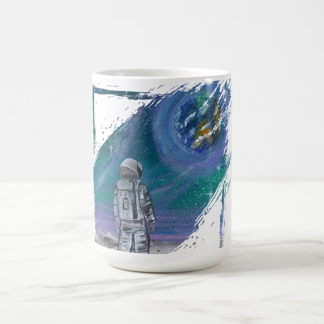 Handgjord konst - Jordens vy Kaffemugg (Center)