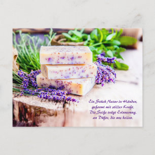 Handgjord lavendertvål med Örter och blommor Helg Vykort