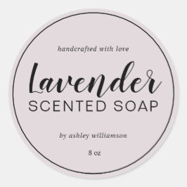 Handgjord Lila för Chic av lavender Soap Calligrap Runt Klistermärke
