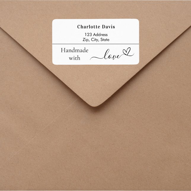 Handgjord med färg returadress av märket kärlek na adressetikett (Skapare uppladdad)