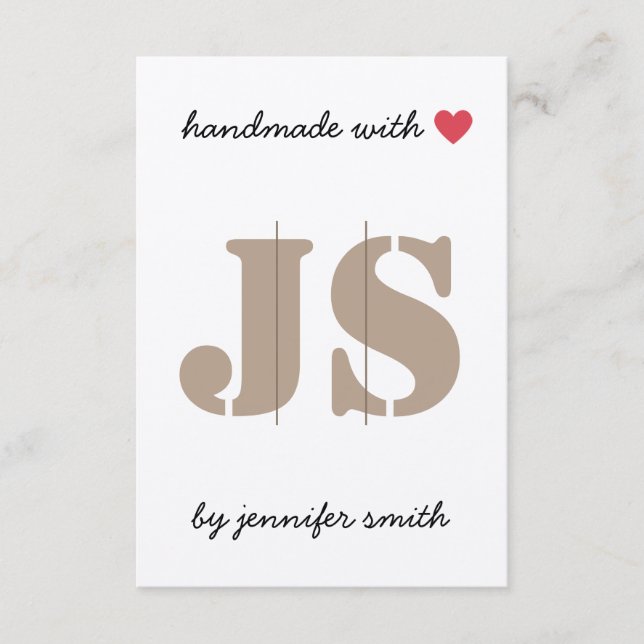 Handgjord med Heart Hair Clip Visning Card Holger Tilläggskort (Framsida)