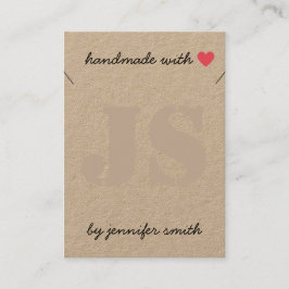 Handgjord med Heart Necklace Visning Card Holger Visitkort