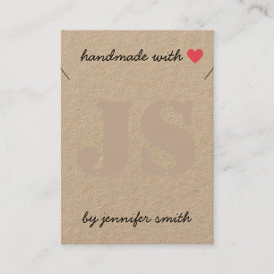 Handgjord med Heart Necklace Visning Card Holger Visitkort