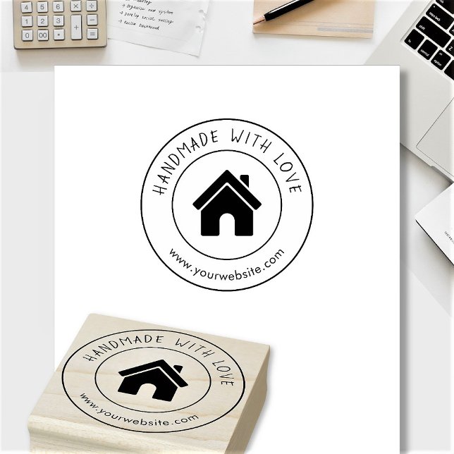 Handgjord med kärlek Anpassad logotyp Text Personl Stämpel (Skapare uppladdad)
