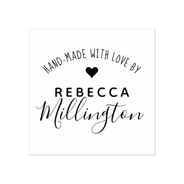 Handgjord med Kärlek | Anpassningsbar Artisan Namn Stämpel (Tryck)