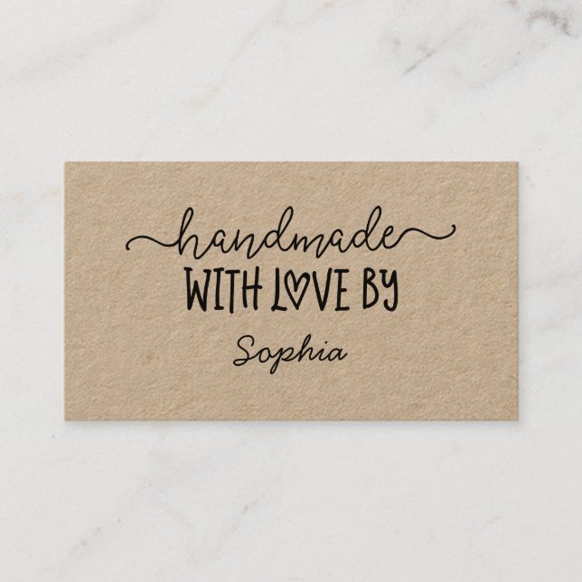 Handgjord med Kärlek-Anpassningsbar-kort för Maker Visitkort (Framsida)