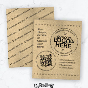 Handgjord med Kärlek Anpassningsbar Logotyp QR Cod Flygblad