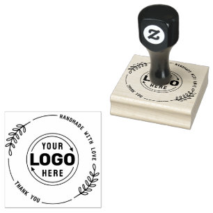 Handgjord med Kärlek Anpassningsbar Logotyp Rubber Stämpel