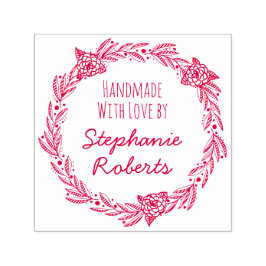 Handgjord med kärlek av Custom Name Crafts Label Självfärgande Stämpel