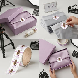 Handgjord med kärlek Blommig förpackningsdekal Runt Klistermärke