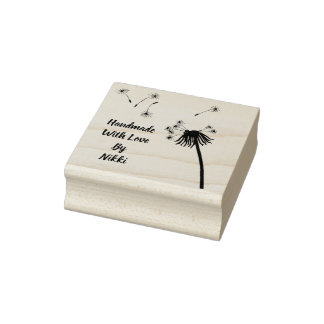 Handgjord med kärlek blommigt frimärke stämpel