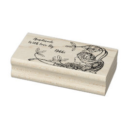 Handgjord med kärlek blommigt frimärke stämpel