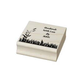 Handgjord med kärlek blommigt frimärke stämpel