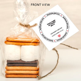 Handgjord med Kärlek Business Insert - Rosa Heart Gåvor Etiketter