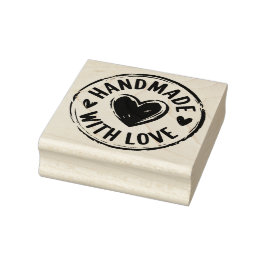 Handgjord med Kärlek Cute Heart Frimärke Stämpel