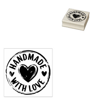 Handgjord med Kärlek Cute Heart Frimärke Stämpel