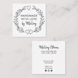 Handgjord med Kärlek Dodle Wandele-penselskript Fyrkantigt Visitkort