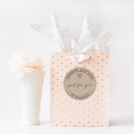 Handgjord med Kärlek elegant-manuset Runt Klistermärke