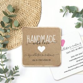 Handgjord med Kärlek Etsy Home Crafter Art Fair Gu Fyrkantigt Visitkort
