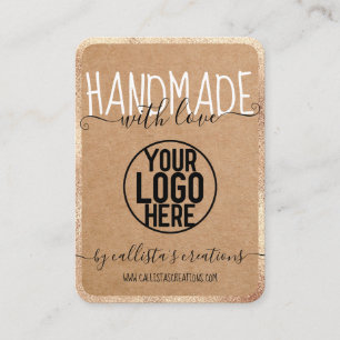 Handgjord med Kärlek Etsy Home Crafter Guld Logoty Visitkort