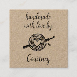 Handgjord med Kärlek Fyrkantigt Visitkort