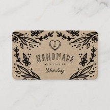 Handgjord med Kärlek Heart Monogram Blommigt Desig