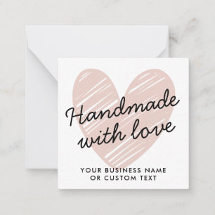 Handgjord med Kärlek Heart Tack Candle Care Anteckningskort
