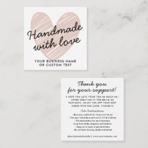 Handgjord med Kärlek Heart Tack Candle Care Tilläggskort