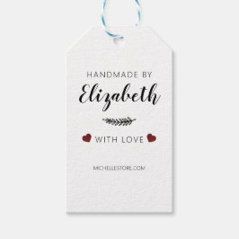 Handgjord med Kärlek Hearts Tack Presentetikett