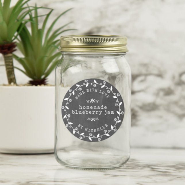 Handgjord med kärlek Jam Etikett Canning Klistermä (Skapare uppladdad)