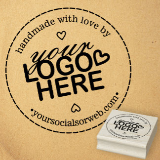 Handgjord med Kärlek Logotyp Rustic Stämpel