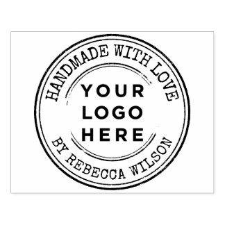Handgjord med kärlek med stor logotyp anpassningsb stämpel