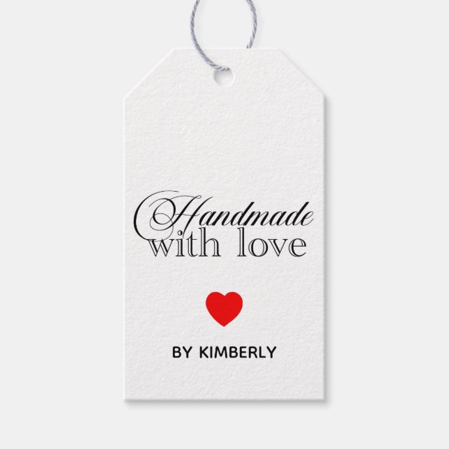 Handgjord med kärlek Minimalistisk  Presentetikett (Framsidan)