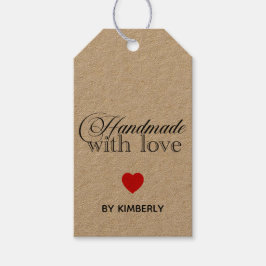 Handgjord med kärlek Minimalistisk Presentetikett