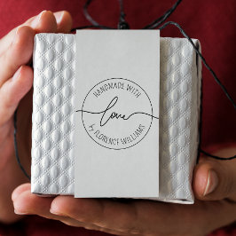 Handgjord med Kärlek | Modern, anpassat namn för m Självfärgande Stämpel