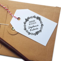 Handgjord med Kärlek Personlig Round Rubber Frimär