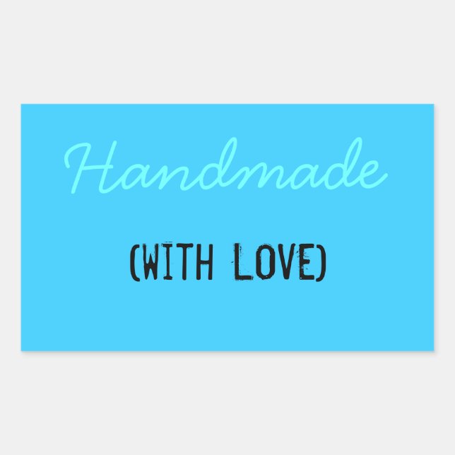 Handgjord med Kärlek Rektangulärt Klistermärke (Framsida)