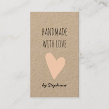 Handgjord med Kärlek Rosa Heart | Kraft Papper Rus