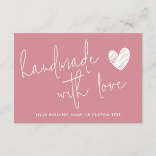 Handgjord med Kärlek Rosa Tack Candle Care Tilläggskort