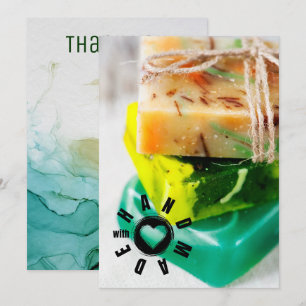 Handgjord med Kärlek Sign Soap Maker Business Hear Tack Kort