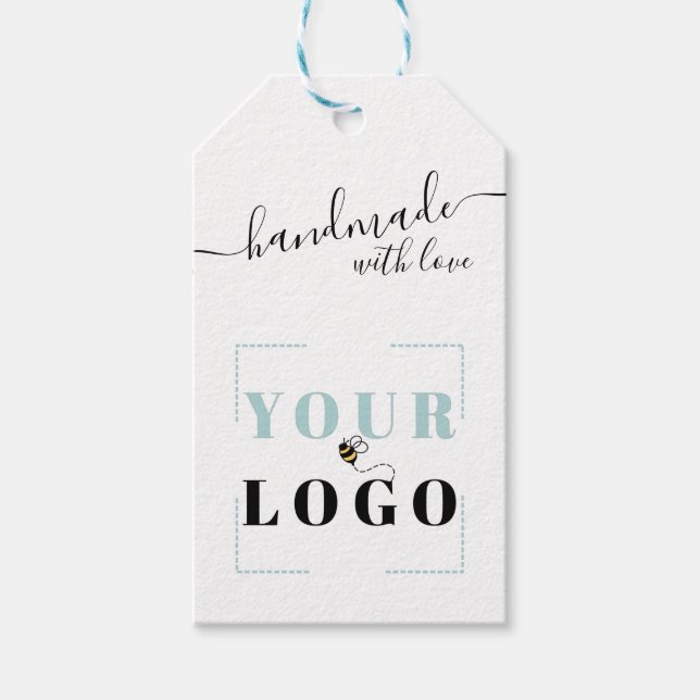 Handgjord med Kärlek-skript | Lägg till Anpassning Presentetikett (Framsidan)